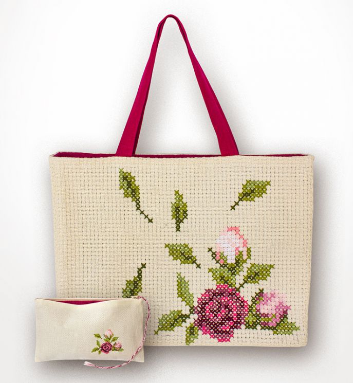 BAG002 Luca-S Набор для вышивания сумки 40х30см с кошельком 18х10см "Розы"