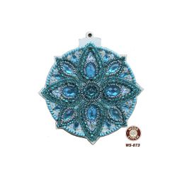 Набор для вышивания бисером WoodStitch "Новогодний шар-13" с декоративными элементами 10х11, WS-073