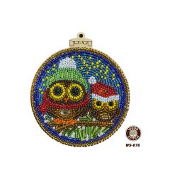 Набор для вышивания бисером WoodStitch "Новогодний шар-16" с декоративными элементами 10х11, WS-076