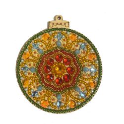 Набор для вышивания бисером WoodStitch "Новогодний шар-4" с декоративными элементами 10х11, WS-063