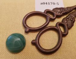 а04170-5 Магнит для игл (Кабошон из агата тонированного зеленый, 20*20*8мм)