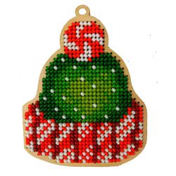 WS-011 Набор для вышивания бисером WoodStitch "Елочная игрушка Шапочка", 7х8