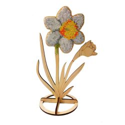 WS-021 Набор для вышивания бисером WoodStitch "Нарцисс на подставке", 19х13