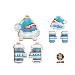 Набор для вышивания WoodStitch "Новогодняя игрушка. Зима в голубом", 6*9, MN-007