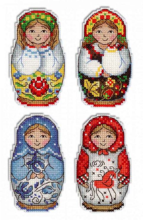Р-337 Набор для вышивания "Жар-Птица" "Русские матрешки. Магниты"