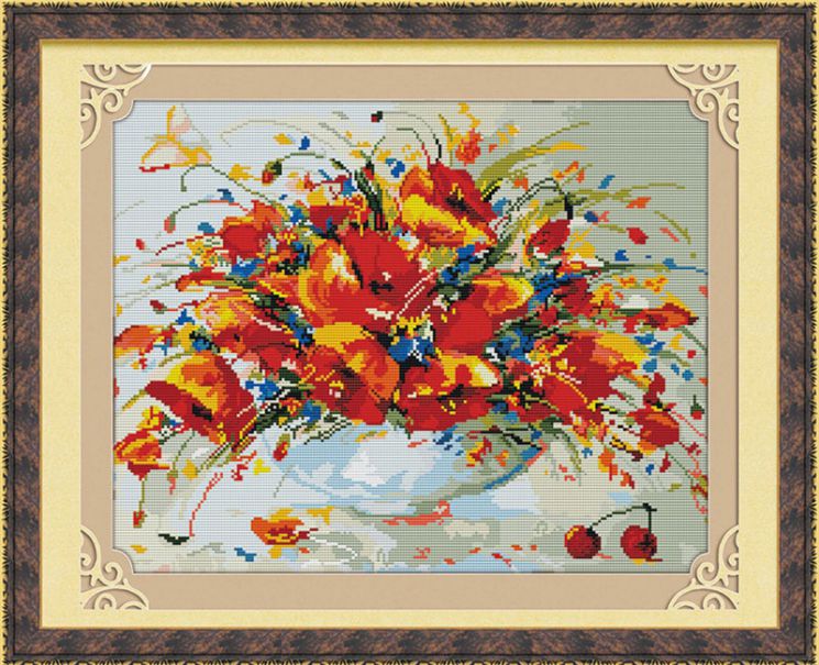 Алмазная мозаика Color Kit "Весенние маки" MO030