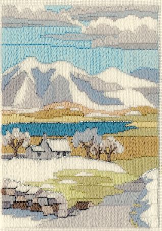 Набор для вышивания в технике лонгстич DERWENTWATER DESIGNS "Зима в горах" 14MLS4 